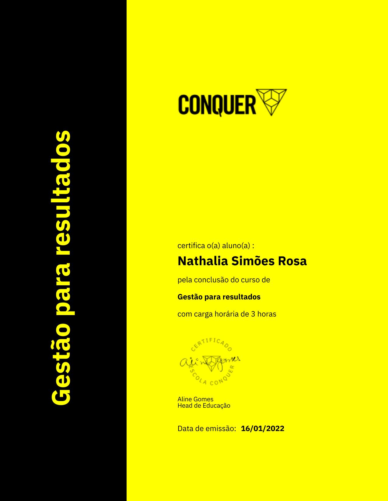 Certificado de Gestão para resultados